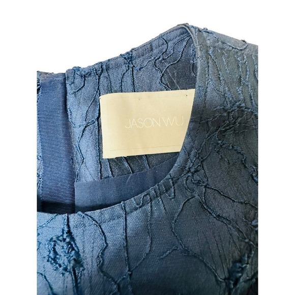 Jason Wu Size 8 Navy Blue‎ Embroidered Knee Length Dress | Excellent Condition - Picture 6 of 9
